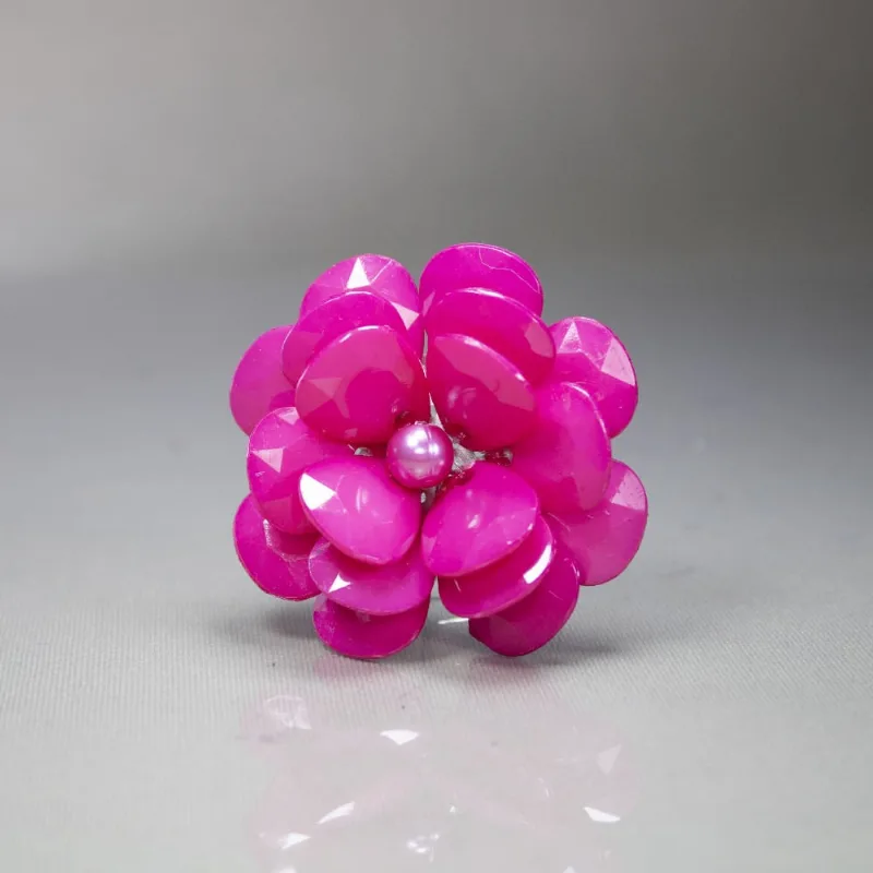 Flor Com Peneira 55Mm Com 50 Peças Rosa Pink
