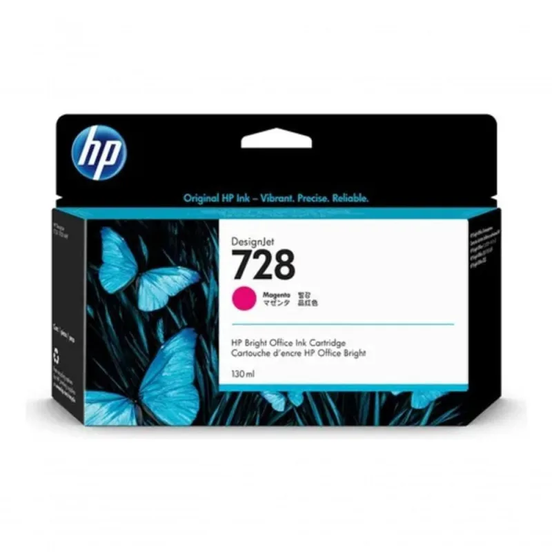 Cartucho de Tinta HP 728 Magenta F9J66A para Plotter T730 T830 Original 130ML - hp
