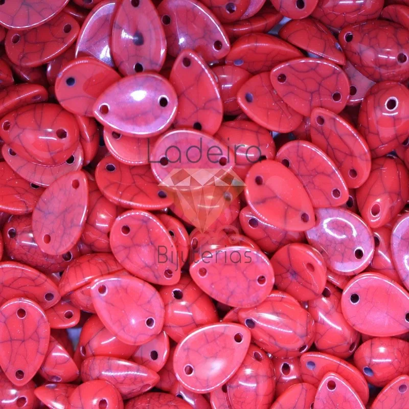 Chaton Para Costura Gota Rajada 10X14mm Em Acrilico Com 250Gr 012 - Vermelho 12