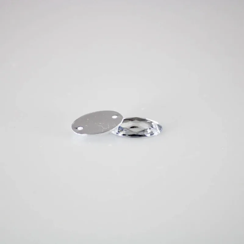 CHATON PARA COSTURA OVAL 10X14MM EM ACRILICO COM 1000 PEÇAS Cristal Transparente