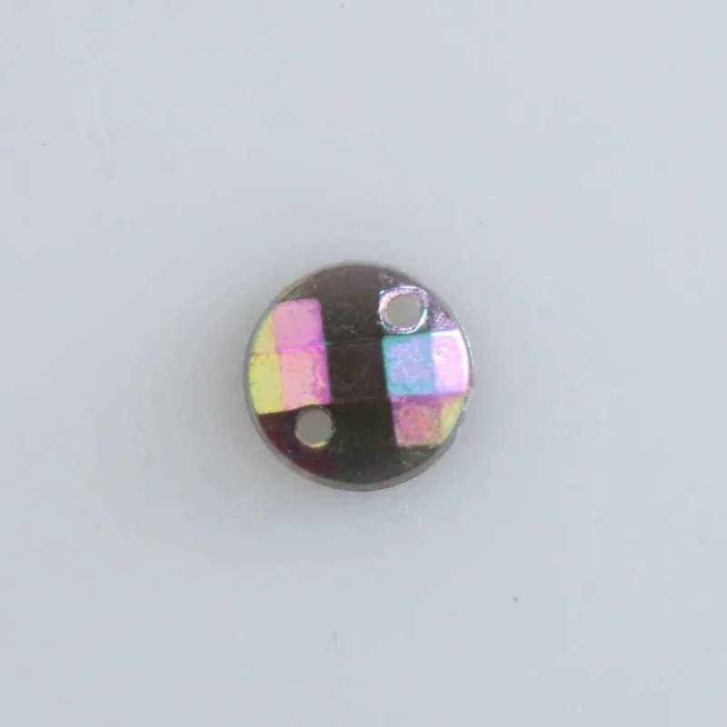 Chaton Para Costura Redondo Sextavado Irisado 08Mm Em Acrilico Com 250Gr 923Ab - Fume Ab