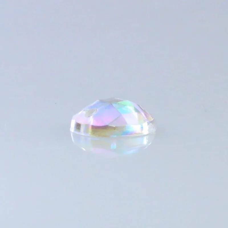 Chaton Para Costura Redondo Sextavado Irisado 10Mm Em Acrilico Com 250Gr 079 - Cristal Ab 079