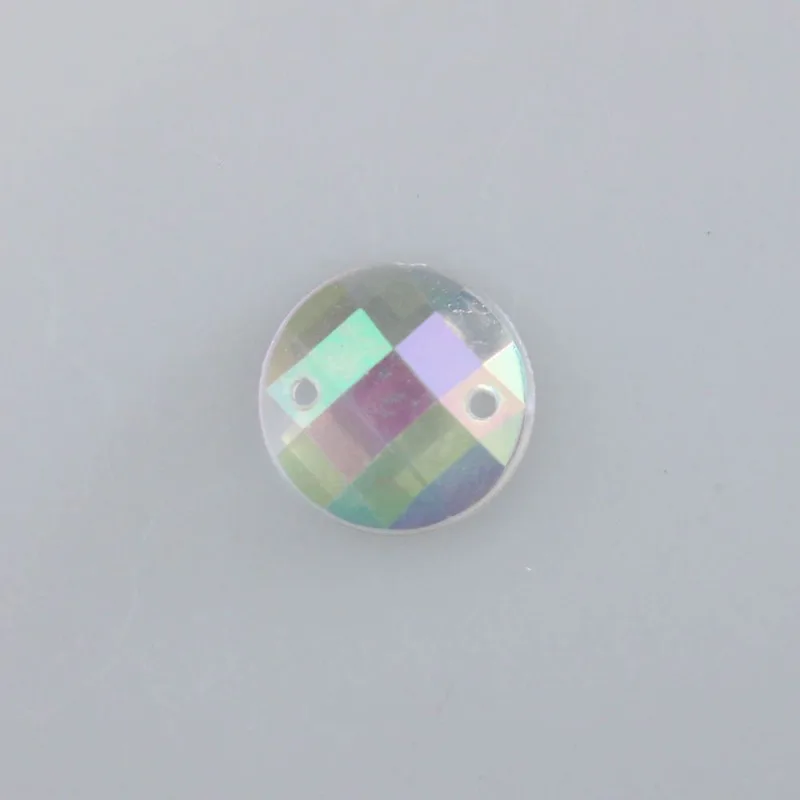 Chaton Para Costura Redondo Sextavada Irisada 12Mm Em Acrilico Com 250Gr 079 - Cristal Ab 079