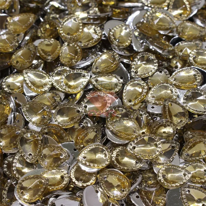 Chaton Para Costura Gota Com Borda 8X10mm Em Acrilico Com 250Gr 021 - Mel 021
