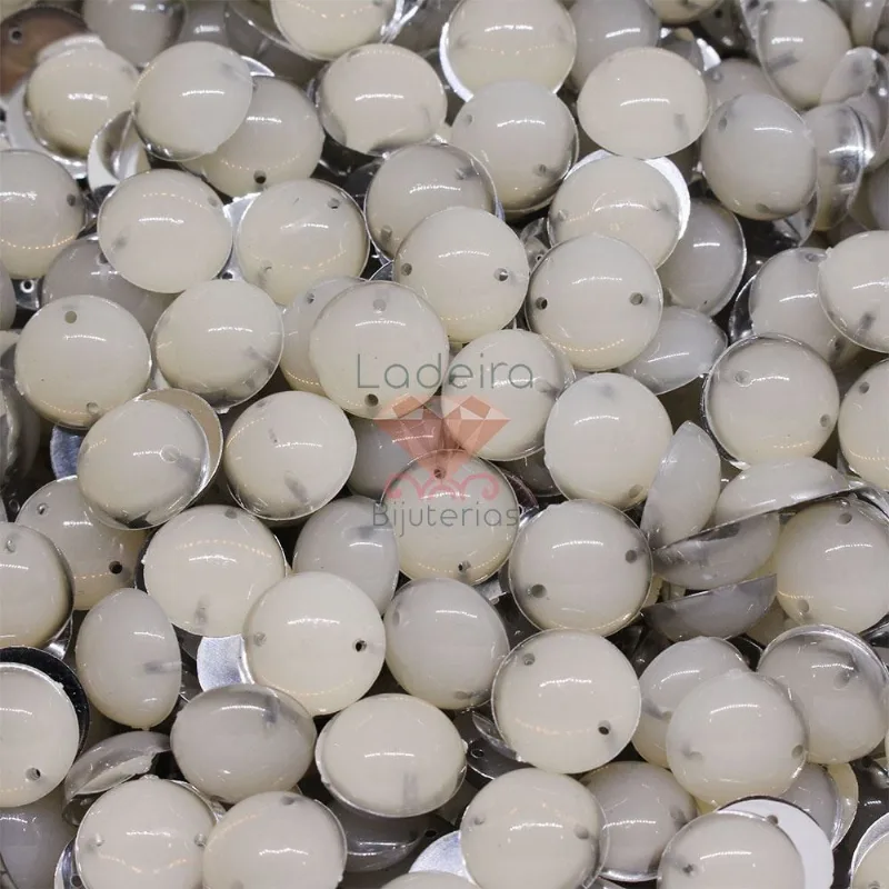 Chaton Para Costura Meia Bola Gelatina 12Mm Em Acrilico Com 250Gr 0610 - Bege 0610