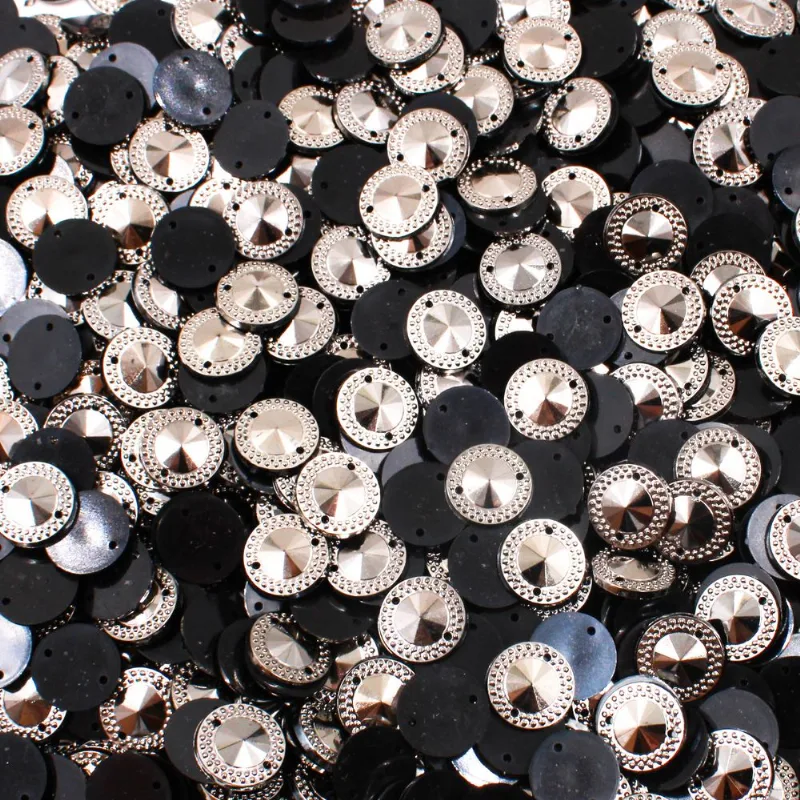 Chaton Para Costura Redondo Com Borda 12Mm Em Acrilico Com 250Gr Grafite