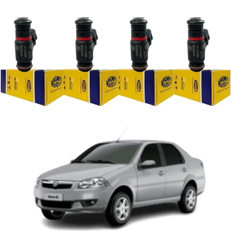 4 Bicos Injetores Siena 1.4 Flex 2007 A 2016 Magneti Ipe010
