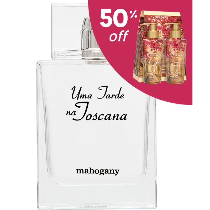 Perfume Fragrância Uma Tarde na Toscana 100 ml + Estojo com Sabonete Líquido 160 ml + Hidratante 160 ml