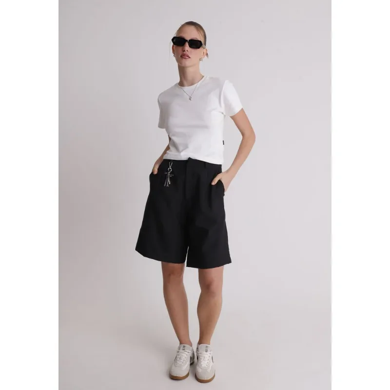 Bermuda jorts feminino alfaiataria preto Preto GG