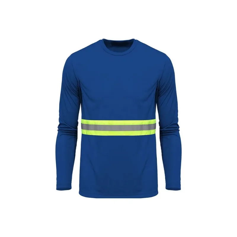 Camiseta Poliéster Azul Gola Careca Manga Longa Refletiva Amalfis Camiseta Poliéster Azul Gola Careca Manga Longa Refletiva Tam M Amalfi