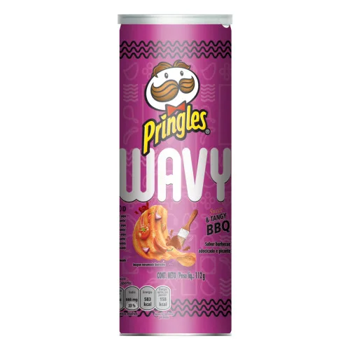 SALGADINHO DE BATATA BARBECUE PRINGLES WAVY TUBO 112G - PRINGLES