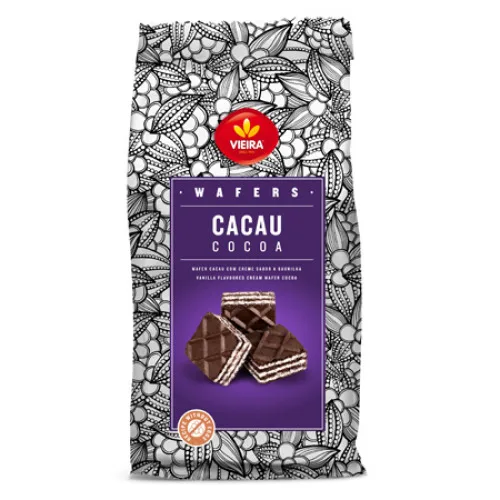 Waffer Cacau C/ Baunilha Vieira 100gr