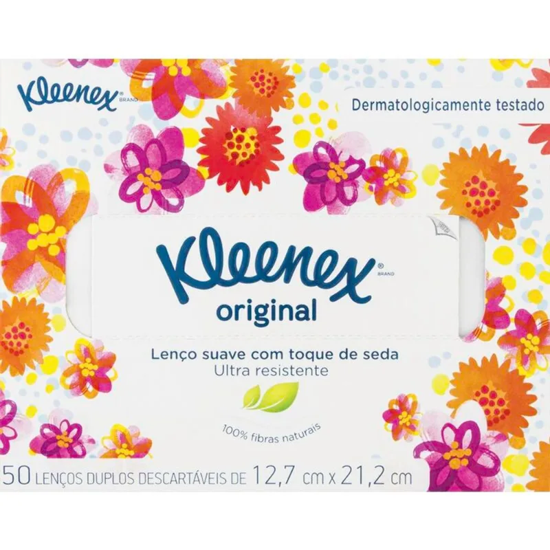 Lenço de Papel Kleenex 50 folhas