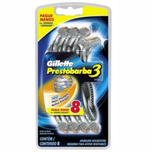 Gillette Prestobarba 3 Descartável 8 Unidades - GILLETTE