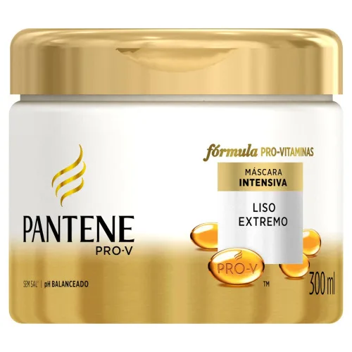 Máscara Intensiva Pantene Liso Extremo Pote 300ml - PANTENE
