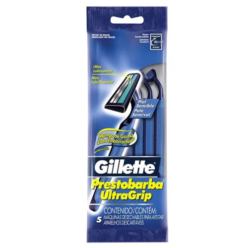 APARELHO DESCARTÁVEL PARA BARBEAR GILLETTE PRESTOBARBA ULTRAGRIP 5 UNIDADES - GILLETTE