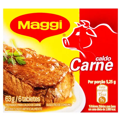 Tempero Em Tablete De Caldo De Carne Maggi Caixa 63g 6 Unidades - NESTLE