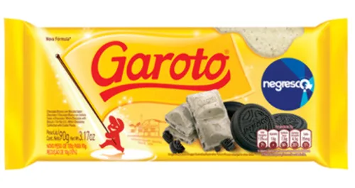 Chocolate Branco Com Biscoito Negresco Garoto Pacote 90g - GAROTO