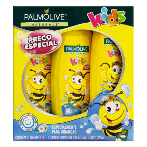 Kit 2 Shampoos 1 Condicionador Infantil Palmolive Naturals Kids Caixa 350ml Cada - PALMOLIVE