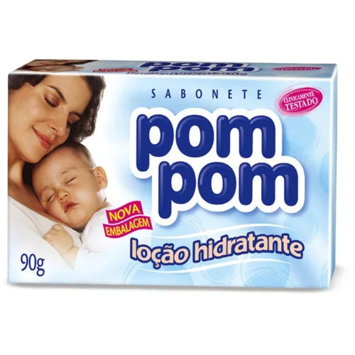 Sabonete Infantil Em Barra Loção Hidratante Pom Pom Caixa 80g - POMPOM