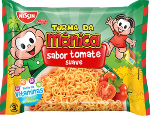 Macarrão Instantâneo Tomate Suave Nissin Miojo Turma Da Mônica Pacote 85g - TOMATE