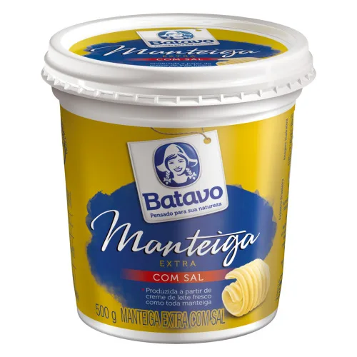 MANTEIGA EXTRA COM SAL BATAVO POTE 500G - BATAVO