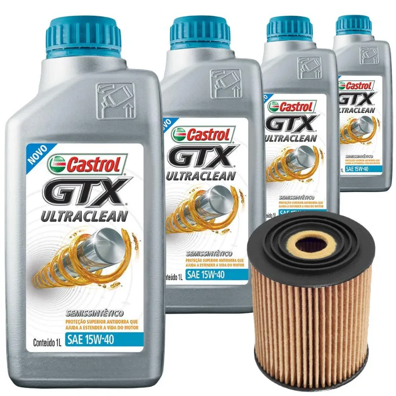 4 Óleo Semissintético 15W40 Castrol e Filtro Wega Strada