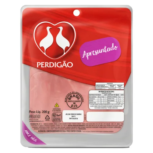 APRESUNTADO FATIADO PERDIGÃO 200G - PERDIGAO