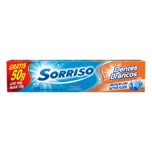 CREME DENTAL SORRISO DENTES BRANCOS CAIXA LEVE 180G PAGUE 130G - SORRISO