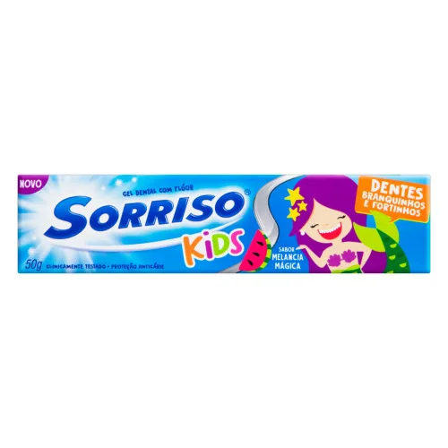 Gel Dental Infantil Com Flúor Melancia Mágica Sorriso Kids Caixa 50g - SORRISO