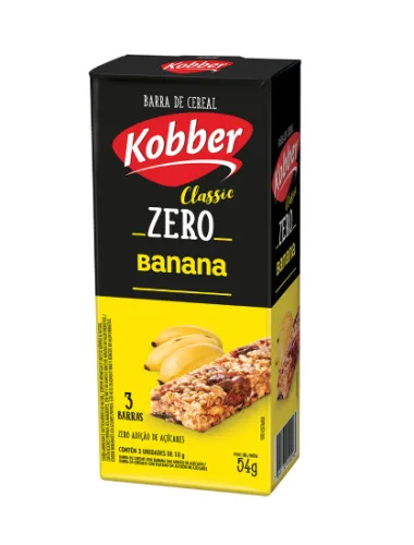 BARRA DE CEREAIS KOBBER BANANA ZERO 54G - KOBBER