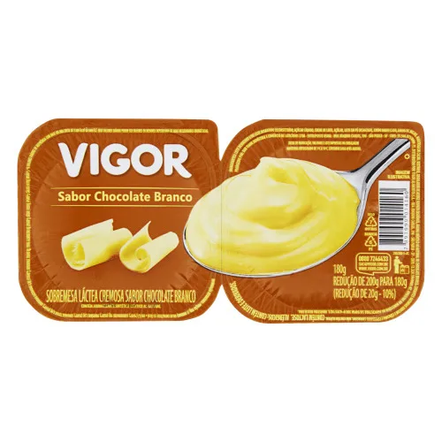 Sobremesa Láctea Chocolate Branco Vigor Pote 180g 2 Unidades - VIGOR - Mercearia