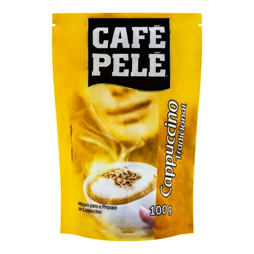Cappuccino Solúvel Tradicional Café Pelé Sachê 100g - CAFE PELE