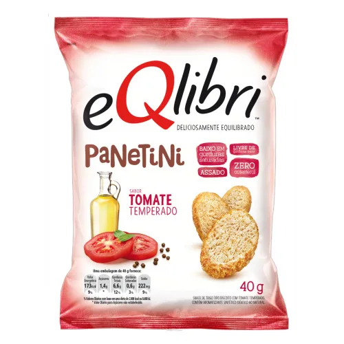 Snack Tomate Temperado Eqlibri Panetini Pacote 40g - EQLIBRI