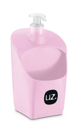 Porta Detergente Rosa C/ Suporte P/ Bucha - ROSA