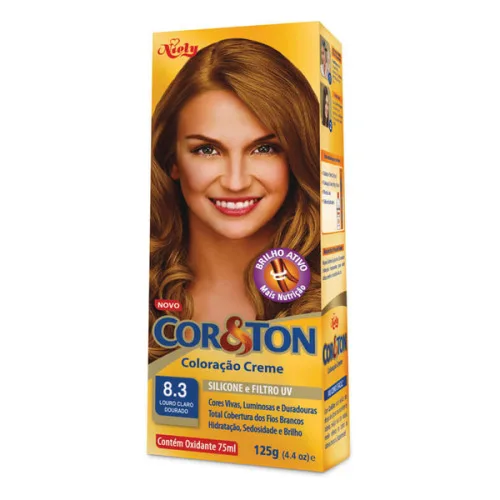 Tintura Permanente Corton 50g 8.3 Louro Claro Dourado Unit - CORTON