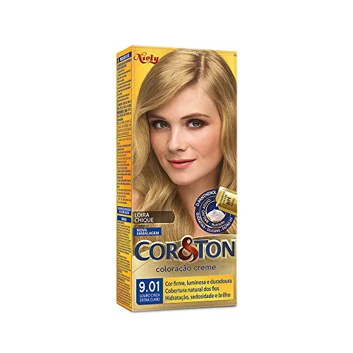 Tintura Coreton Kit Creme 9.01 Louro Cinza Extra Claro - COR&TON