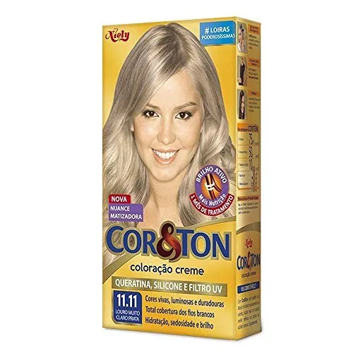 Tintura Permanente Corton 11.11 Louro Muito Claro Prata Unit - CORTON