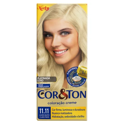 Tintura Permanente Corton 50g 11.11 Louro Muito Claro Prata Unit - CORTON