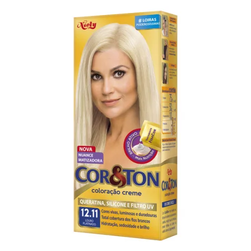 Tintura Permanente Corton 50g 12.11 Louro Platinado Unit - CORTON