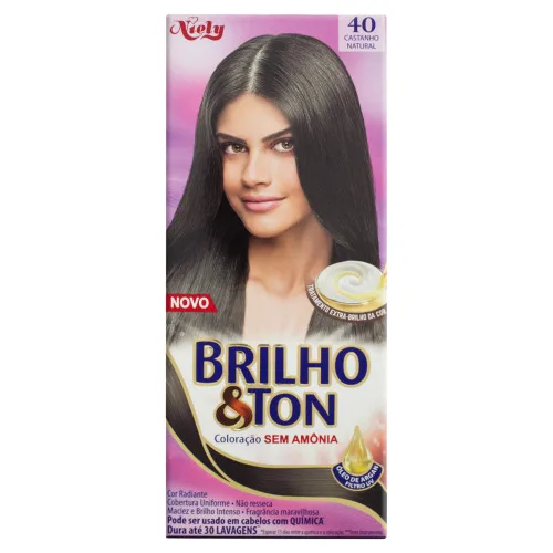 Tintura Permanente Brilho Ton 4.0 Castanho Natural Unit - BRILHO & TON