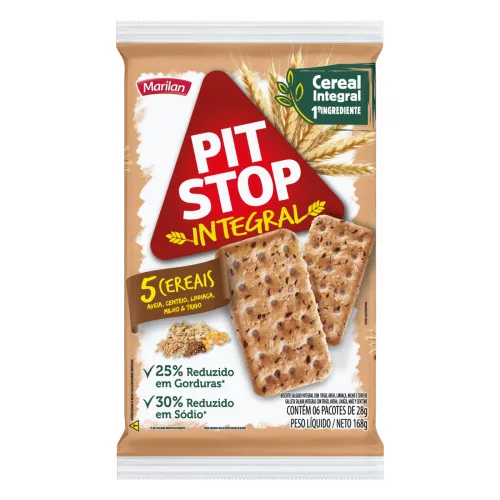 Biscoito Pit Stop Marilan Integral 5 Cereais - MARILAN