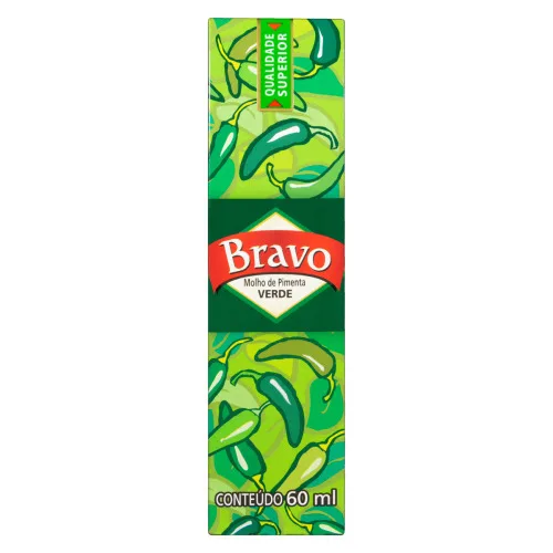 Molho De Pimenta Bravo Verde 60ml - BRAVO