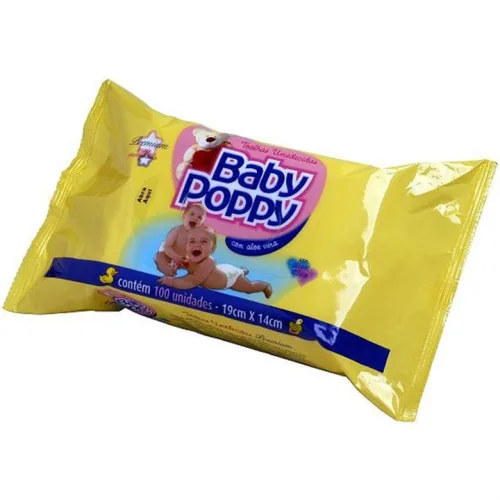 Lenço Umedecido Sache Baby Poppy C/100 Unit - BABY POPPY