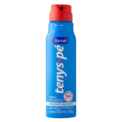 Desodorante Jato Seco Para Pés Baruel Tenys Pé Original Frasco 150ml - BARUEL