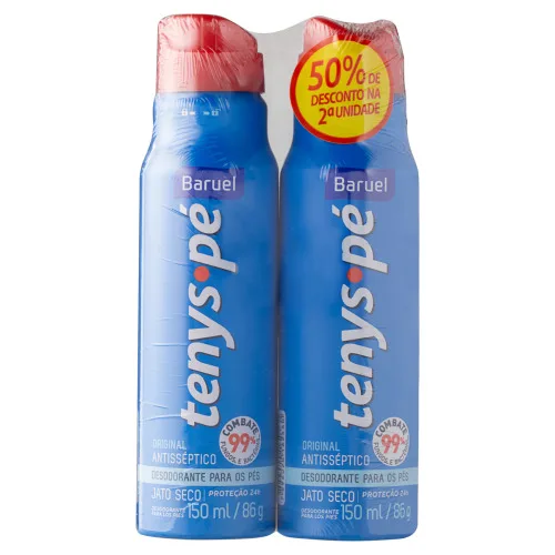 Pack Desodorante Jato Seco Para Pés Baruel Tenys Pé Original 2 Unidades - TENYS PÉ