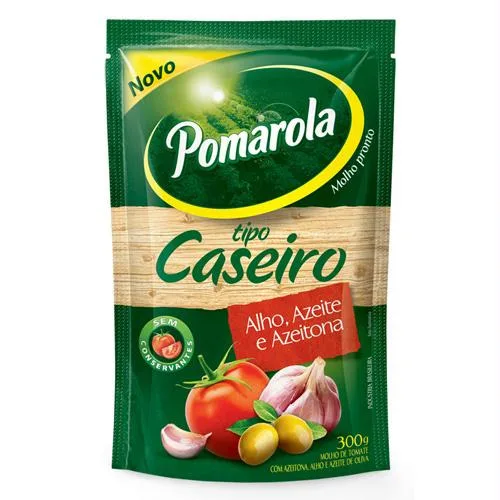 Molho De Tomate Alho, Azeite E Azeitona Pomarola Sachê 300g - TOMATE