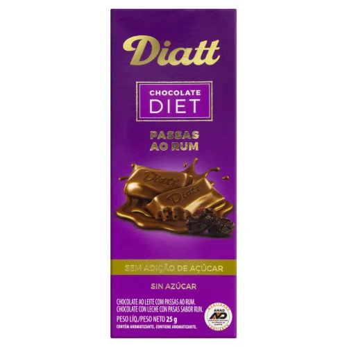 Diatt Chocolate Diet 25g Passas Ao Rum Diatt - DIATT