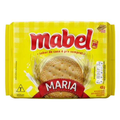 Biscoito Maria Mabel Pacote 400g 3 Unidades - MABEL