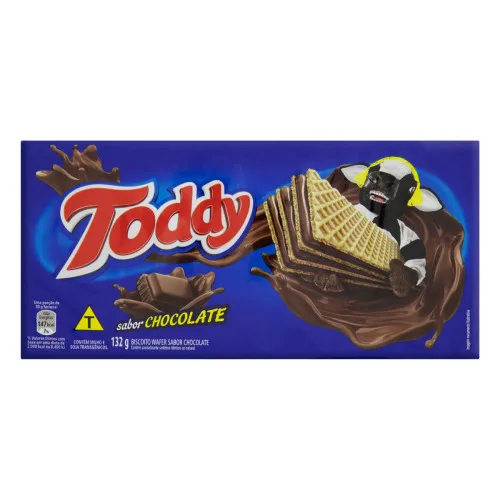 Biscoito Wafer Recheio Chocolate Toddy Pacote 132g - TODDY